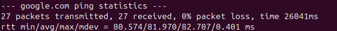 ping statistics